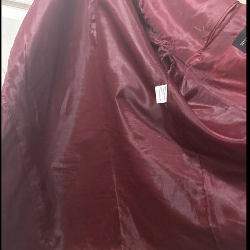 Vittorio St.Angelo Burgundy 3 Button Lined Jacket, Suit Jacket, Sport Coat 46R. - Picture 7 of 11